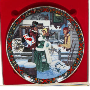 Vintage Royal Windsor Christmas Carol Plate, Chestnuts Roasting on an Open Fire